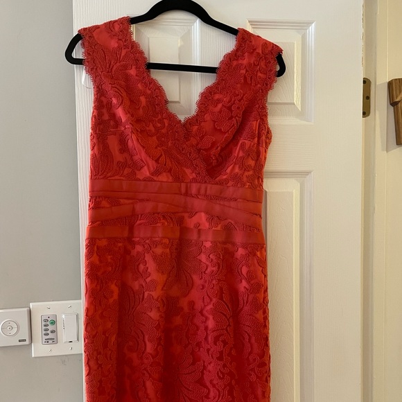 Tadashi Shoji Dress - worn once  lace overall with satin slip - Picture 2 of 3